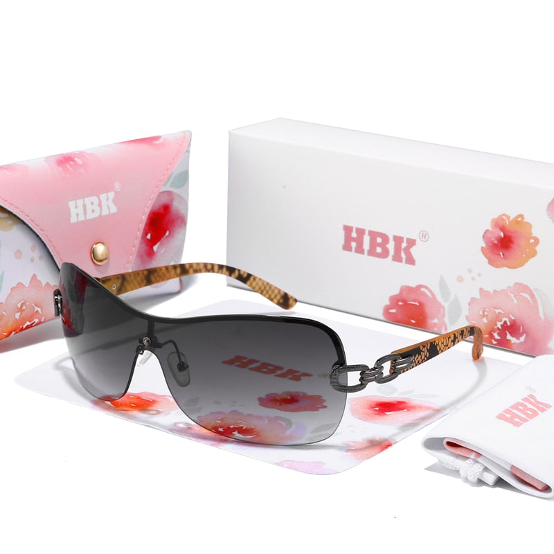 Oversized Gradient Sunglasses PatGrey With HBKCase As Photos Showing