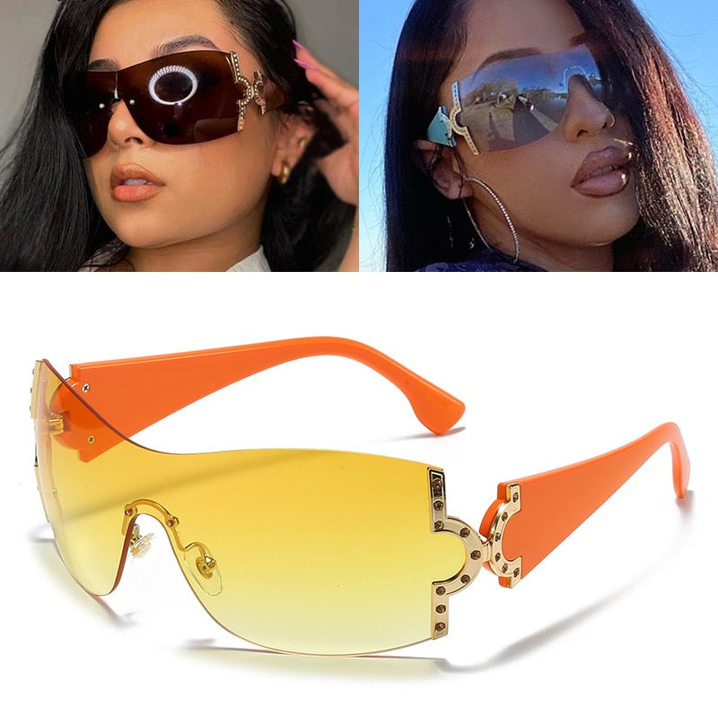 Oversized Gradient Sunglasses F-Yellow As Photos Showing