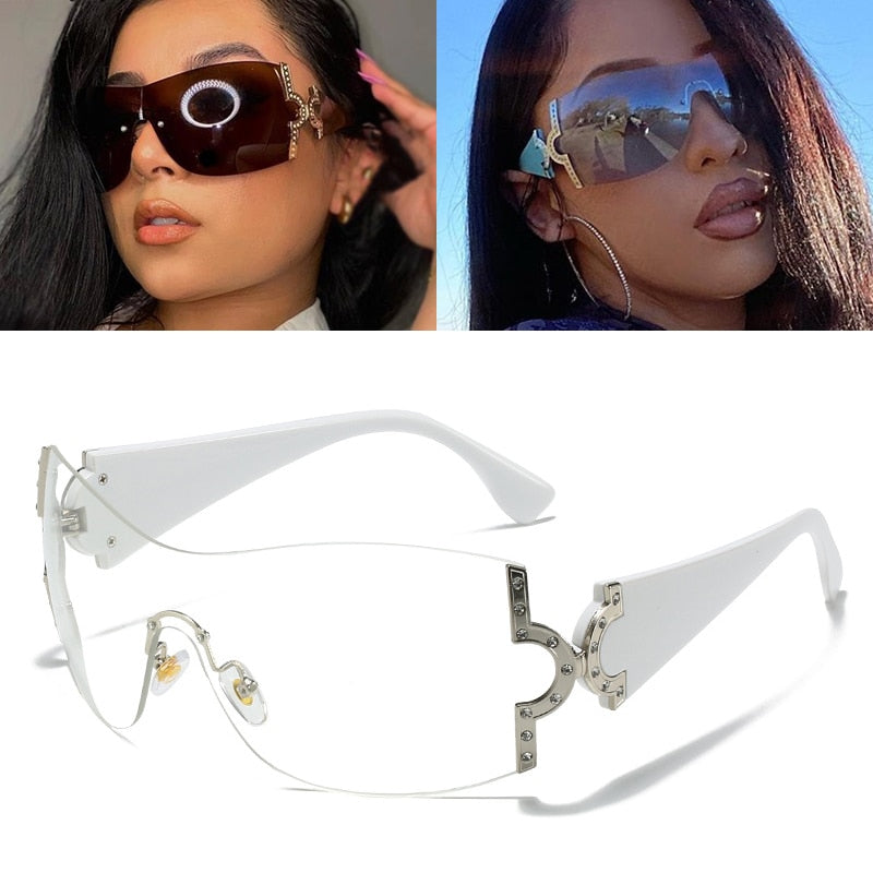 Oversized Gradient Sunglasses F-Clear As Photos Showing