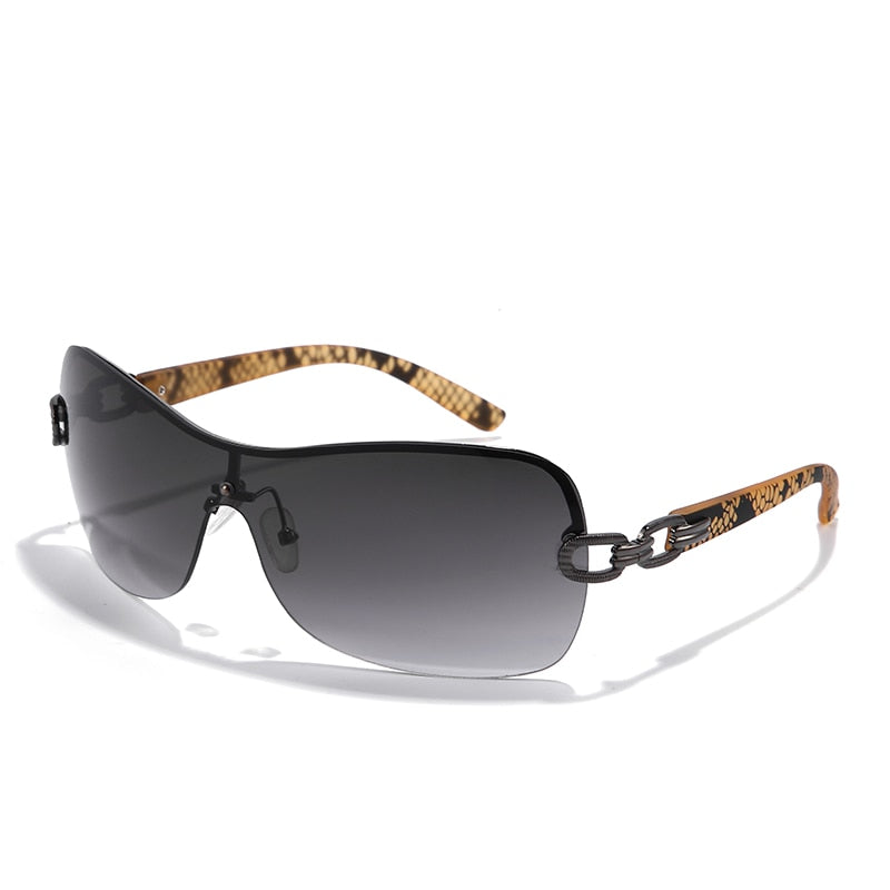 Oversized Gradient Sunglasses A-PatternGunGray As Photos Showing