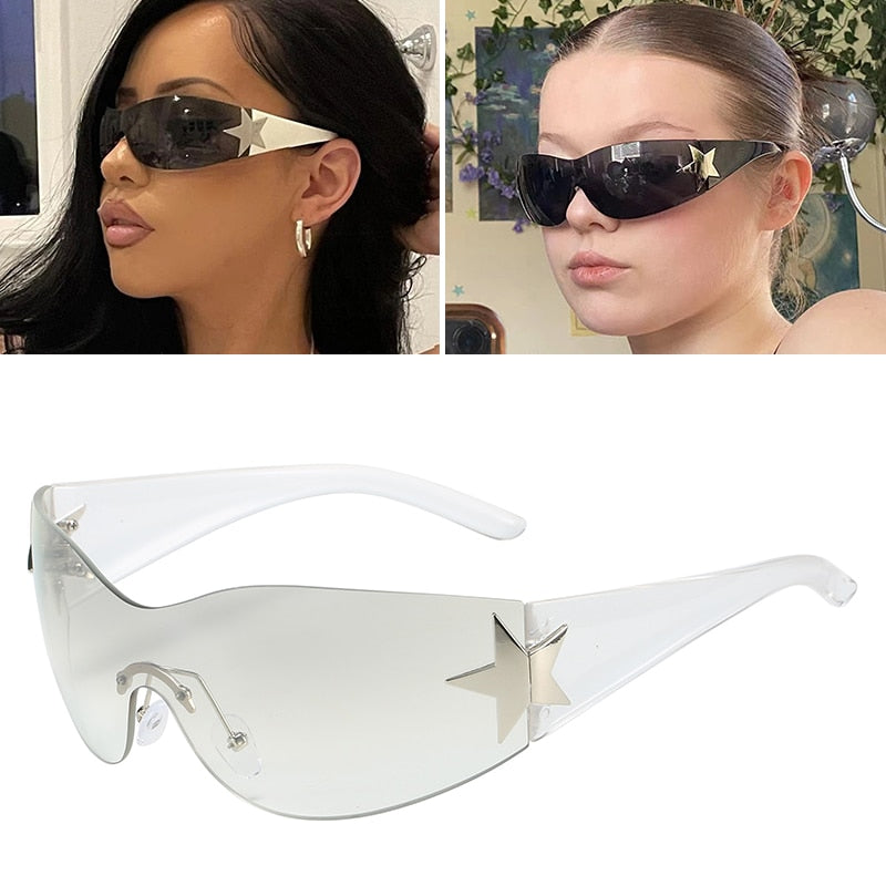 Oversized Gradient Sunglasses D-Silver ClearMirror As Photos Showing