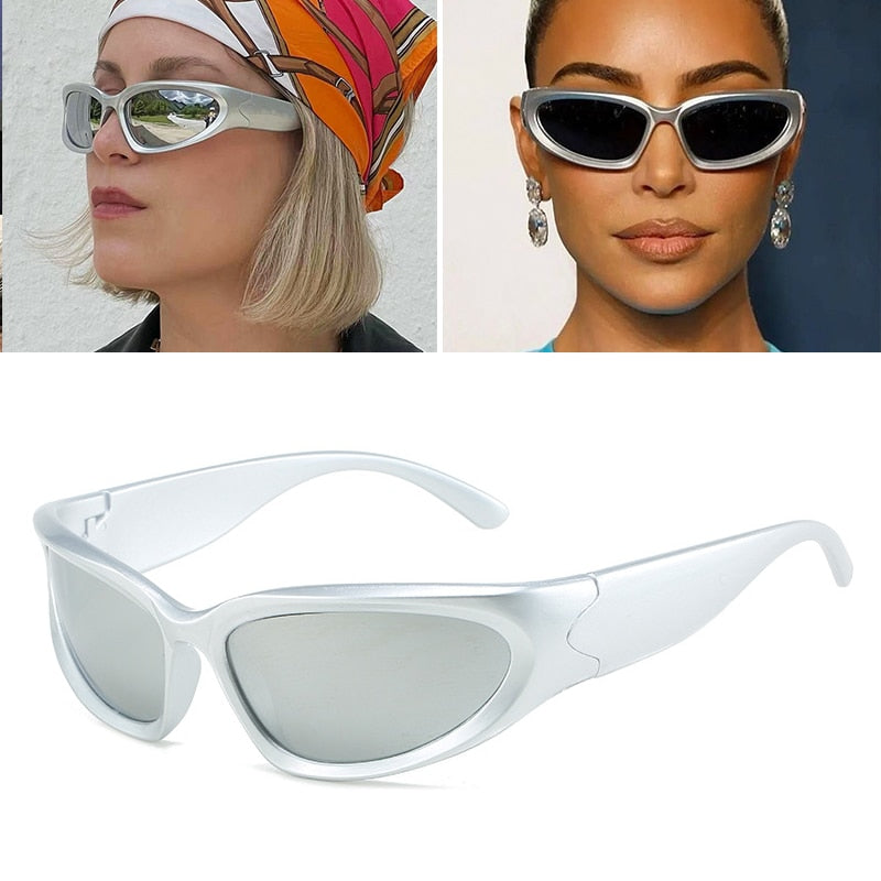 Oversized Gradient Sunglasses E-Silver As Photos Showing