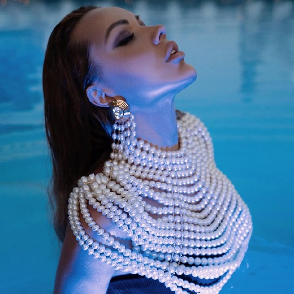 Pearl Bustier Beaded Crop Top