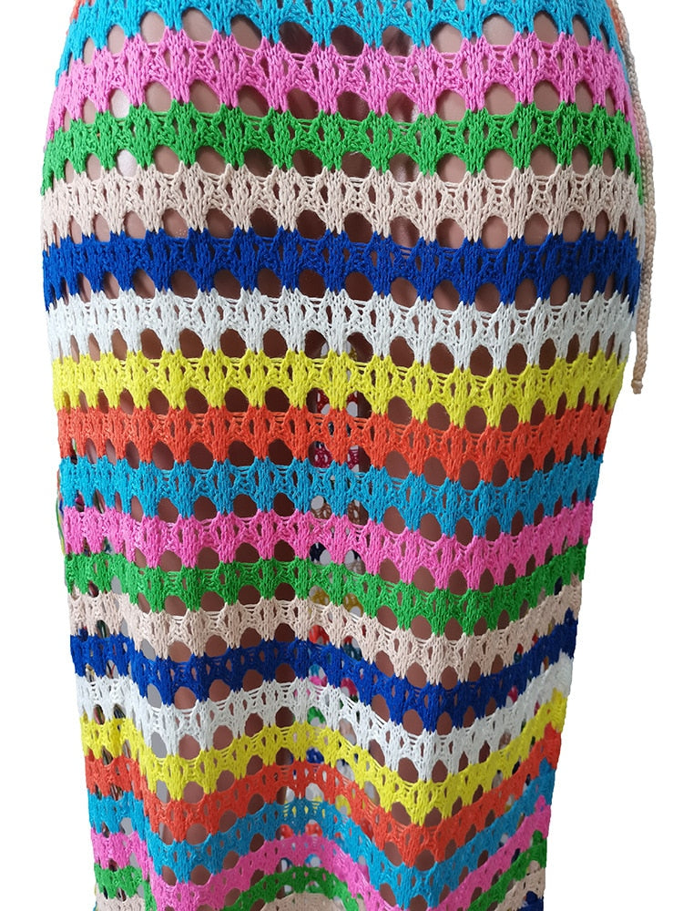 Rainbow Crochet Skirt
