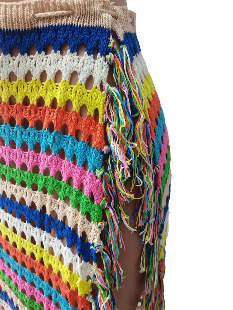 Rainbow Crochet Skirt