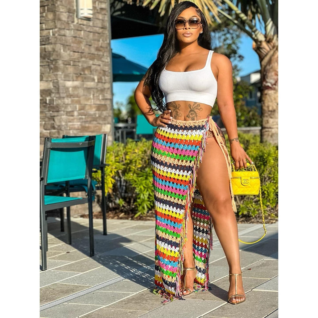 Rainbow Crochet Skirt