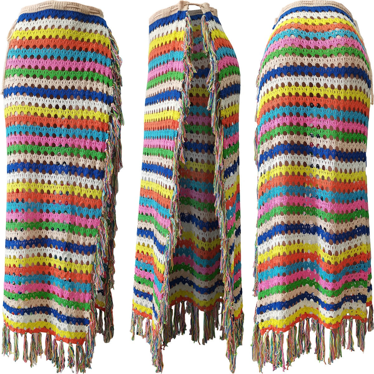 Rainbow Crochet Skirt