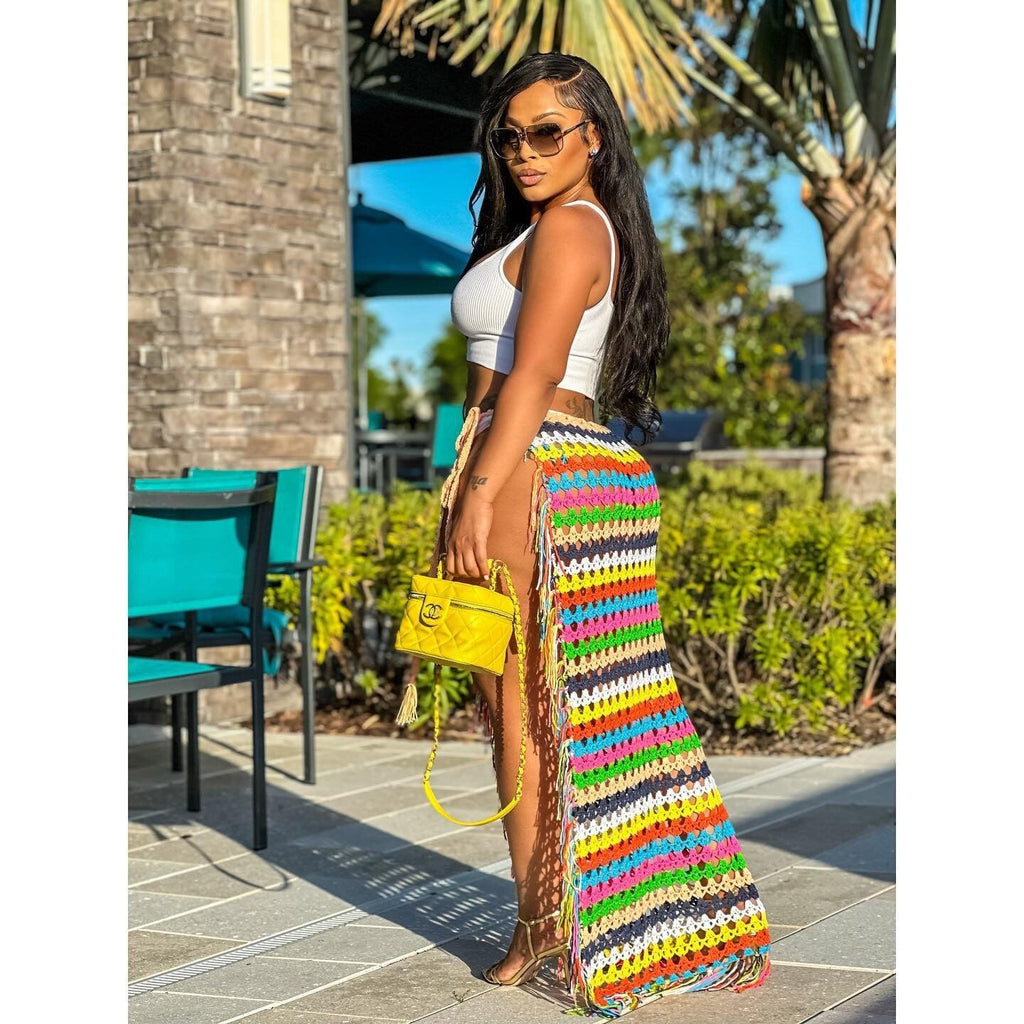 Rainbow Crochet Skirt