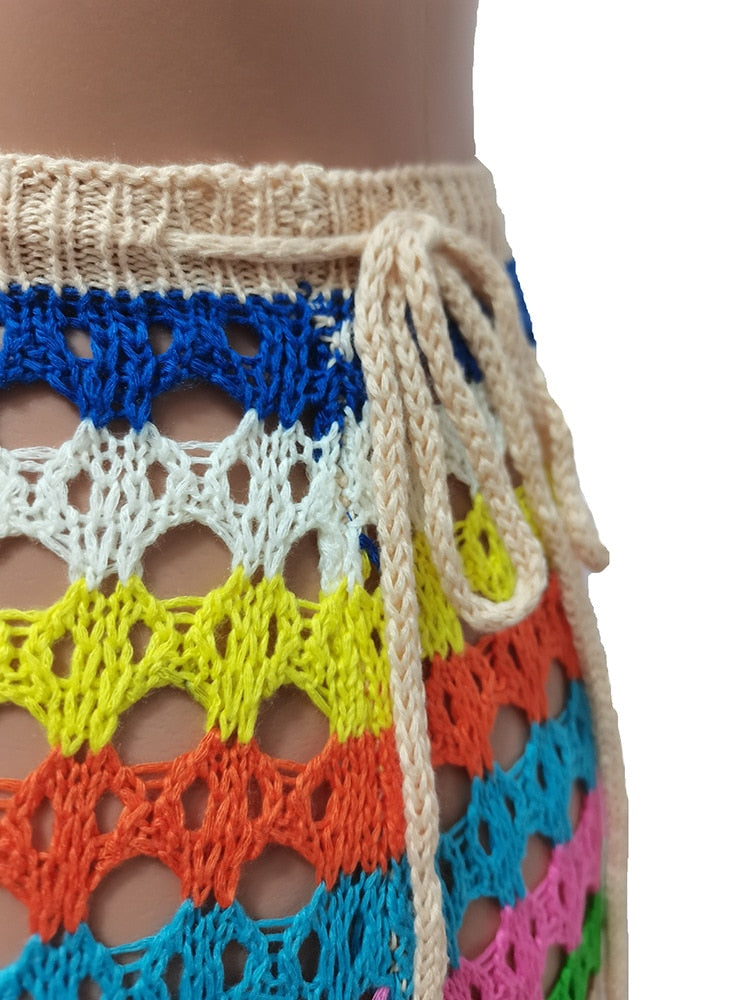 Rainbow Crochet Skirt