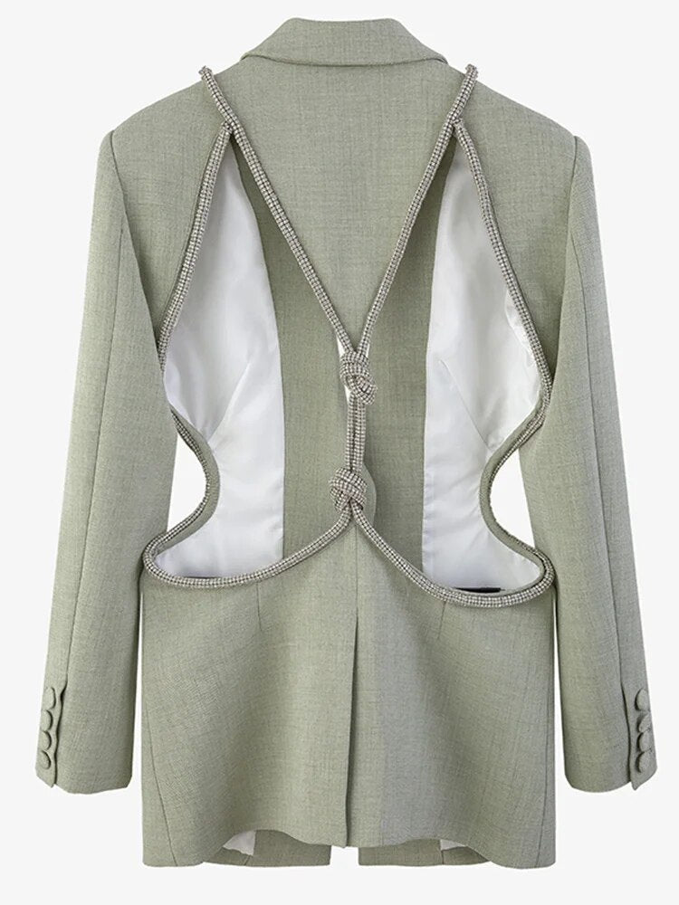Regine Backless Blazer Green