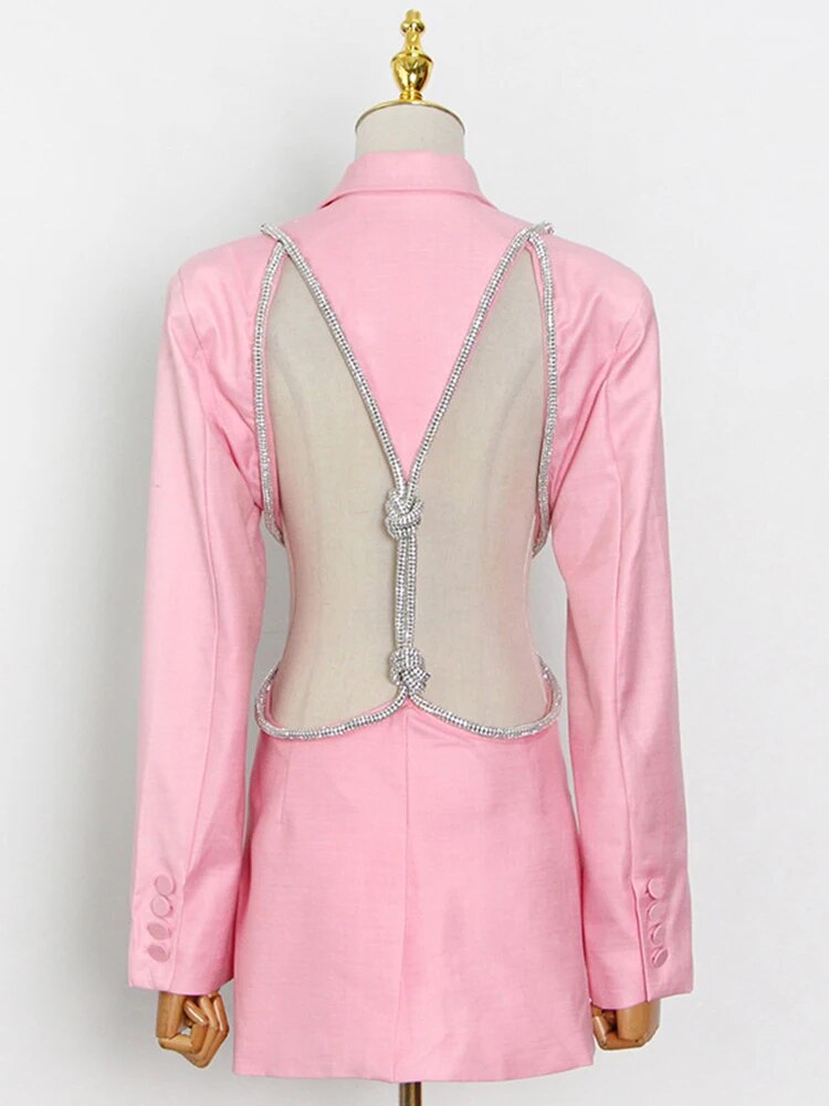 Regine Backless Blazer Pink