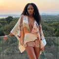 Cheetah Print Kimono Mini Dress