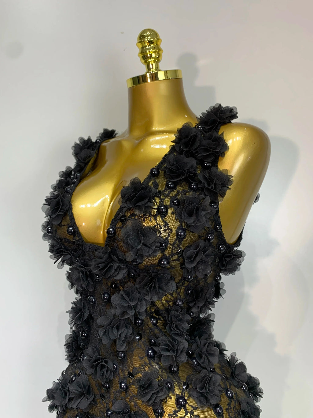 Flower Pearls Mini Dress