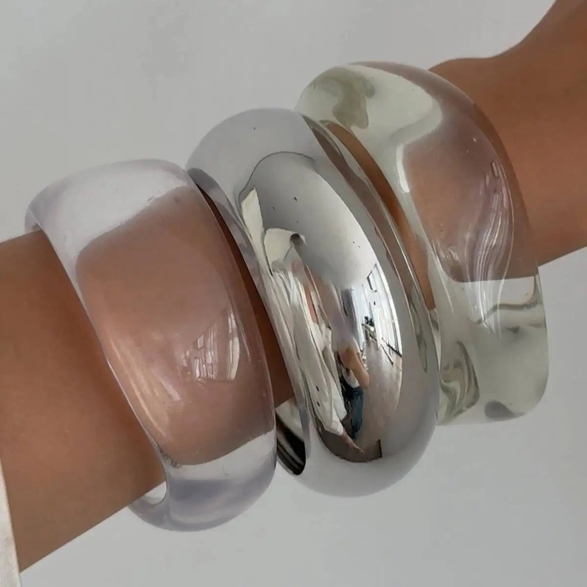 Acrylic Resin Bangle Bracelet