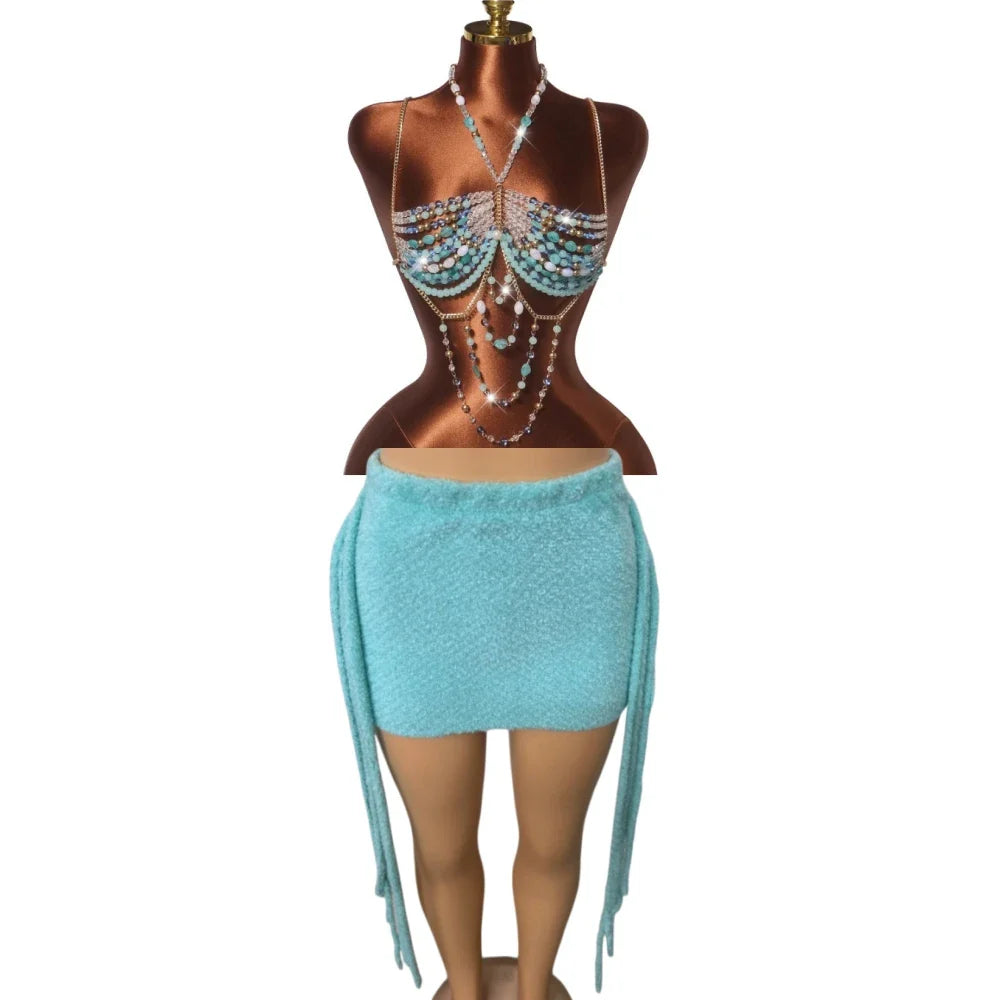 Nadia Beads Skirt Set