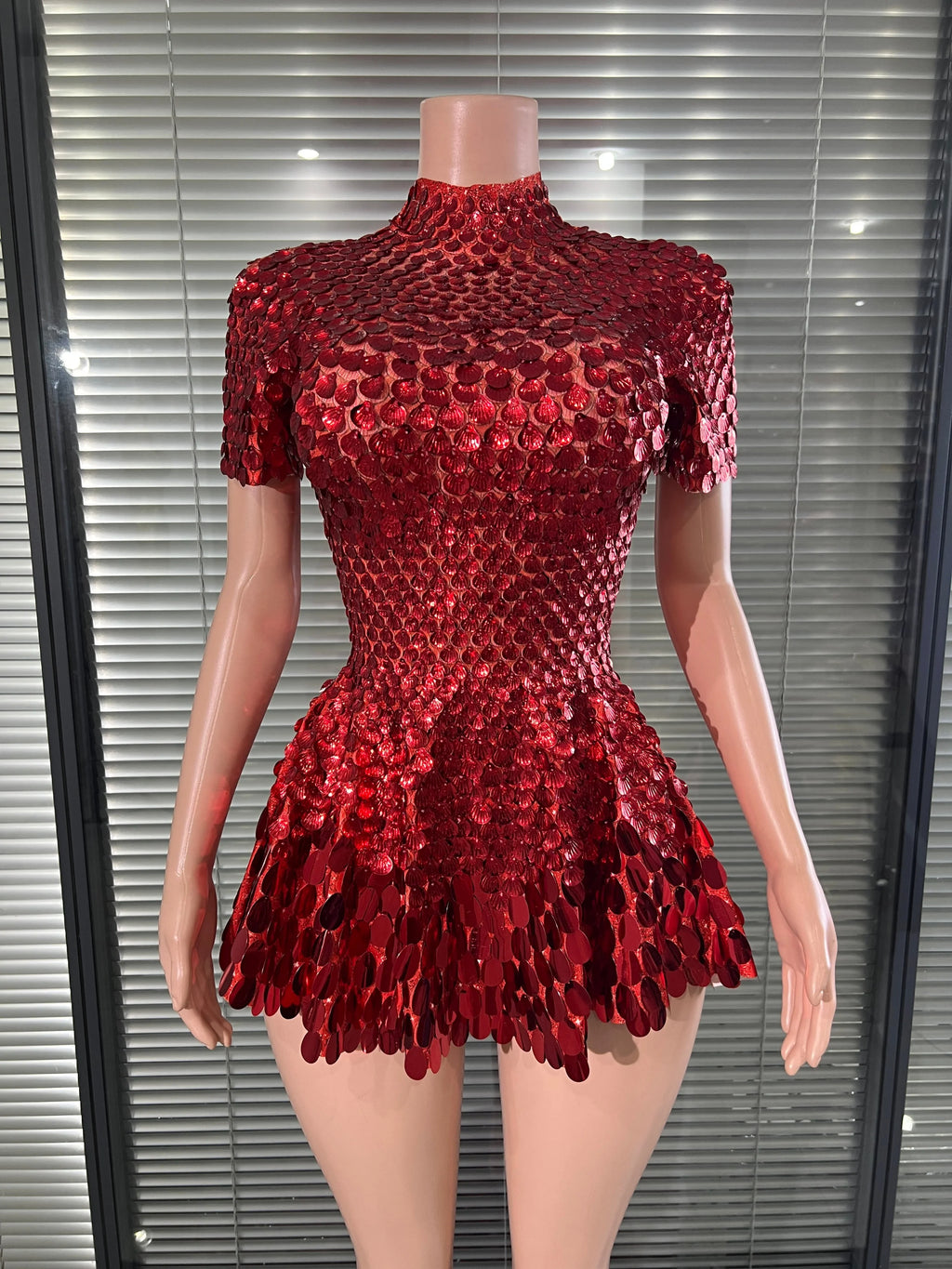 Scale Sequin Bodysuit Dress