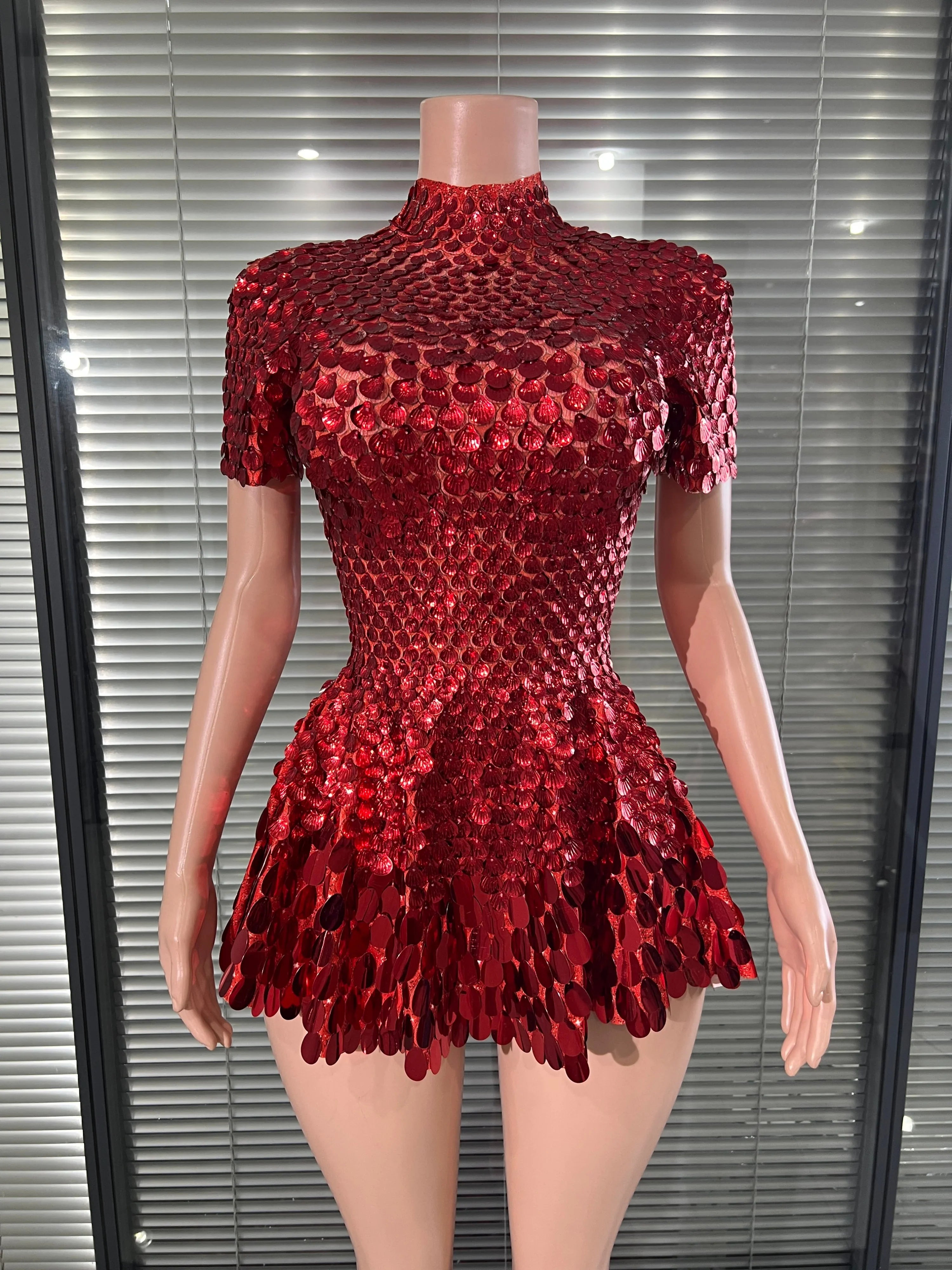 Scale Sequin Bodysuit Dress