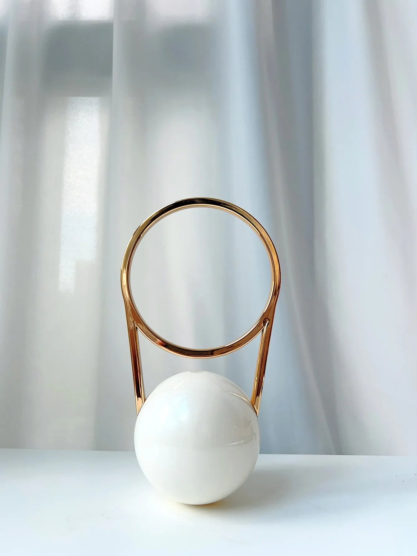 Round Ball Luxury Purse White