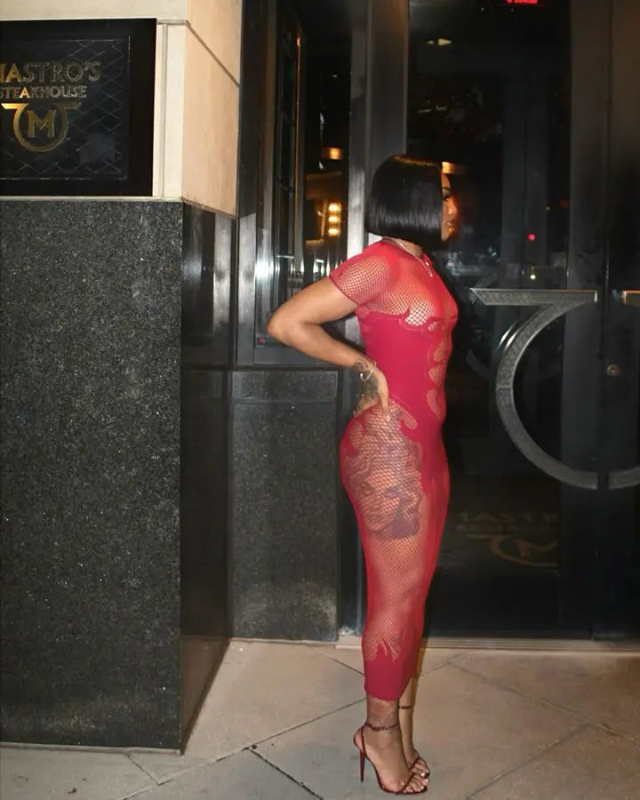 Flaming Hot Mesh Dress