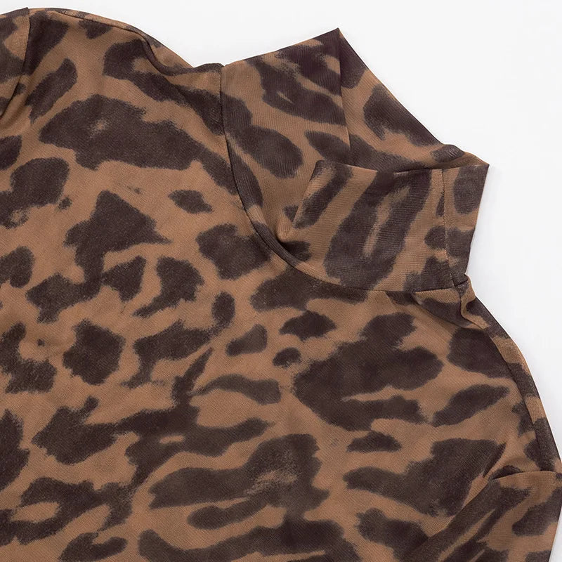 Wild Nights Leopard Mesh Pants Set