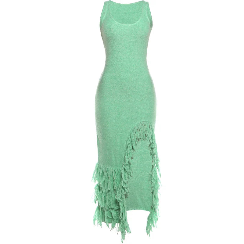 Hannah Knit Tassel Maxi Dress