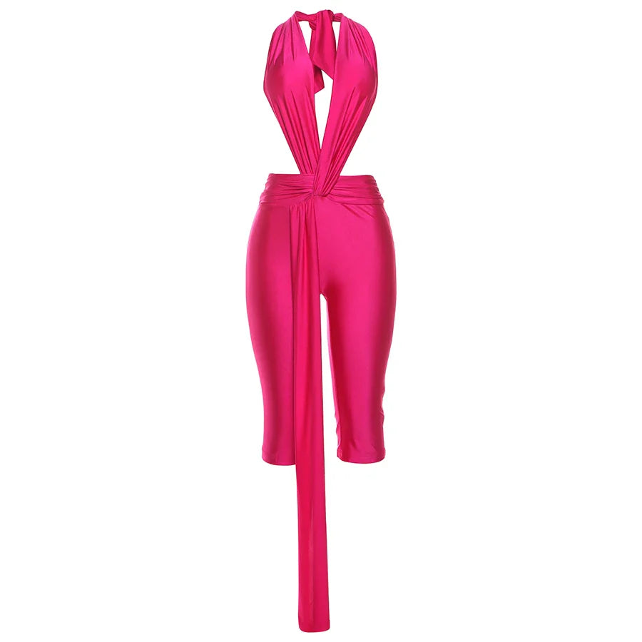 Ribbon Backless Romper