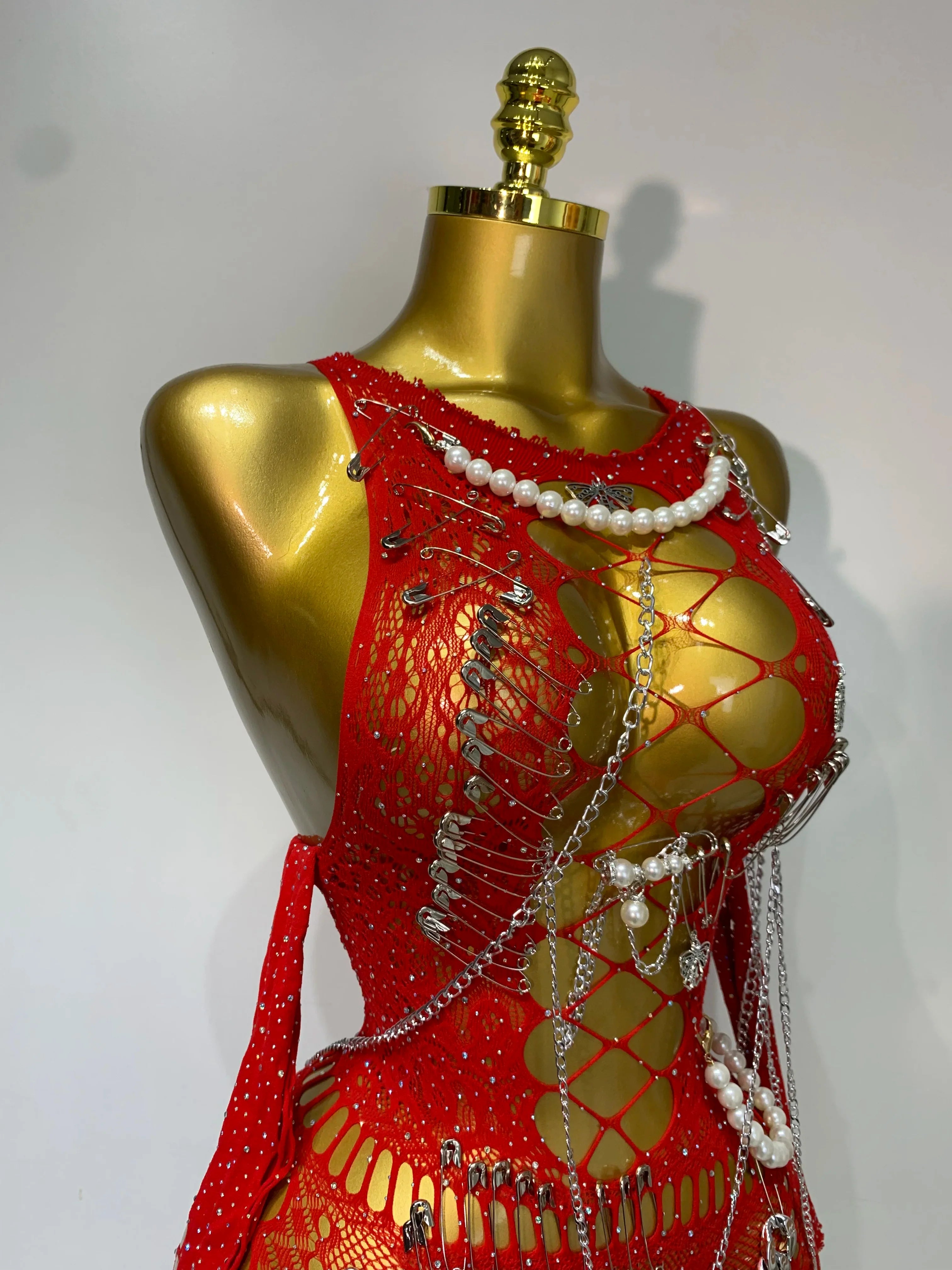 Pearl Chain Mini Dress
