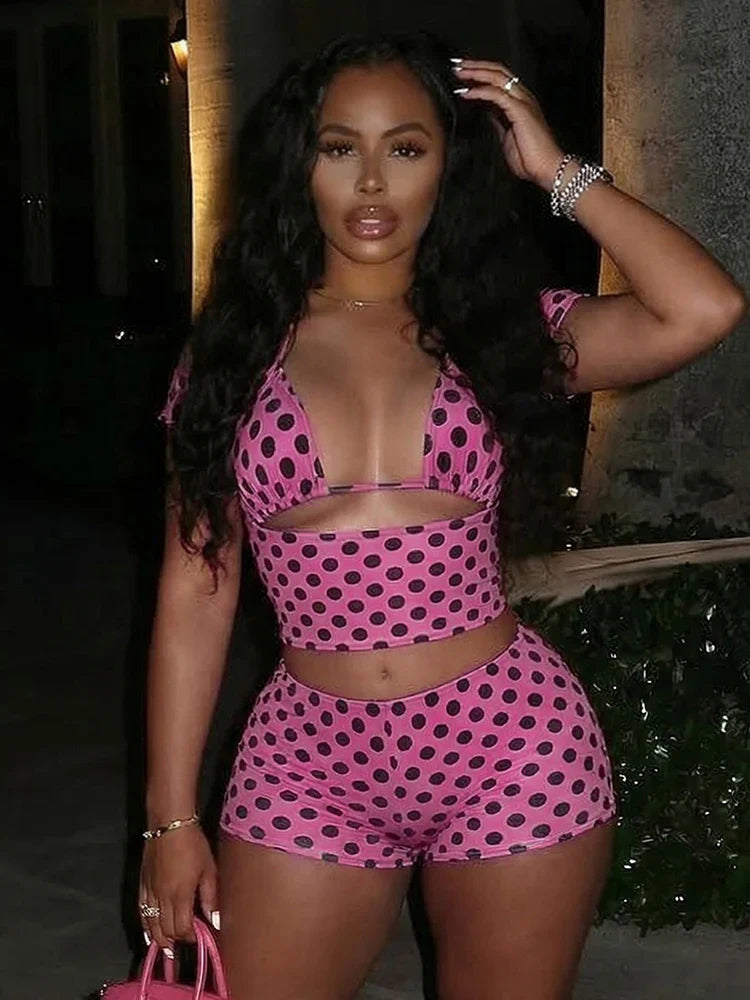 Dot Print Short Set