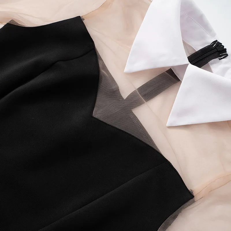 White Collar Mini Dress
