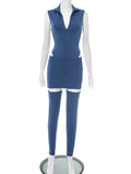 Wylda Skirt Set Dark Blue