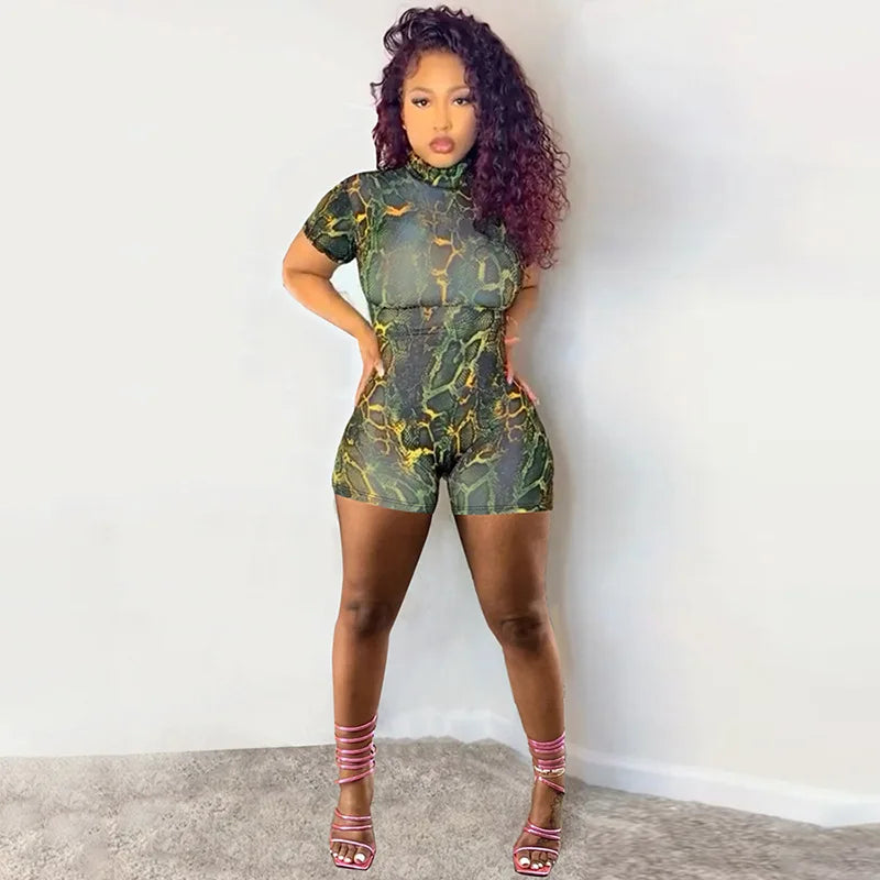 Lorine Mesh Backless Romper