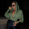 Drape Hooded Wrap Top