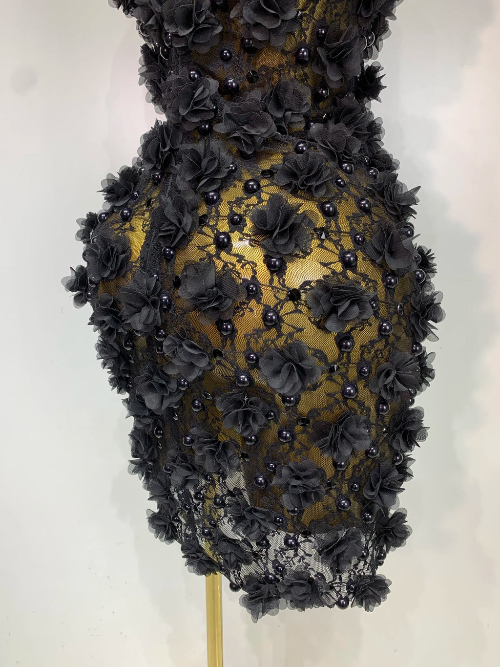 Flower Pearls Mini Dress
