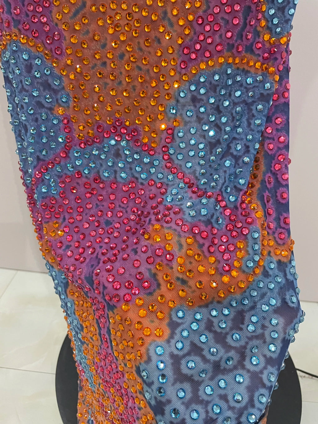 Lexa Rhinestone Mesh Dress