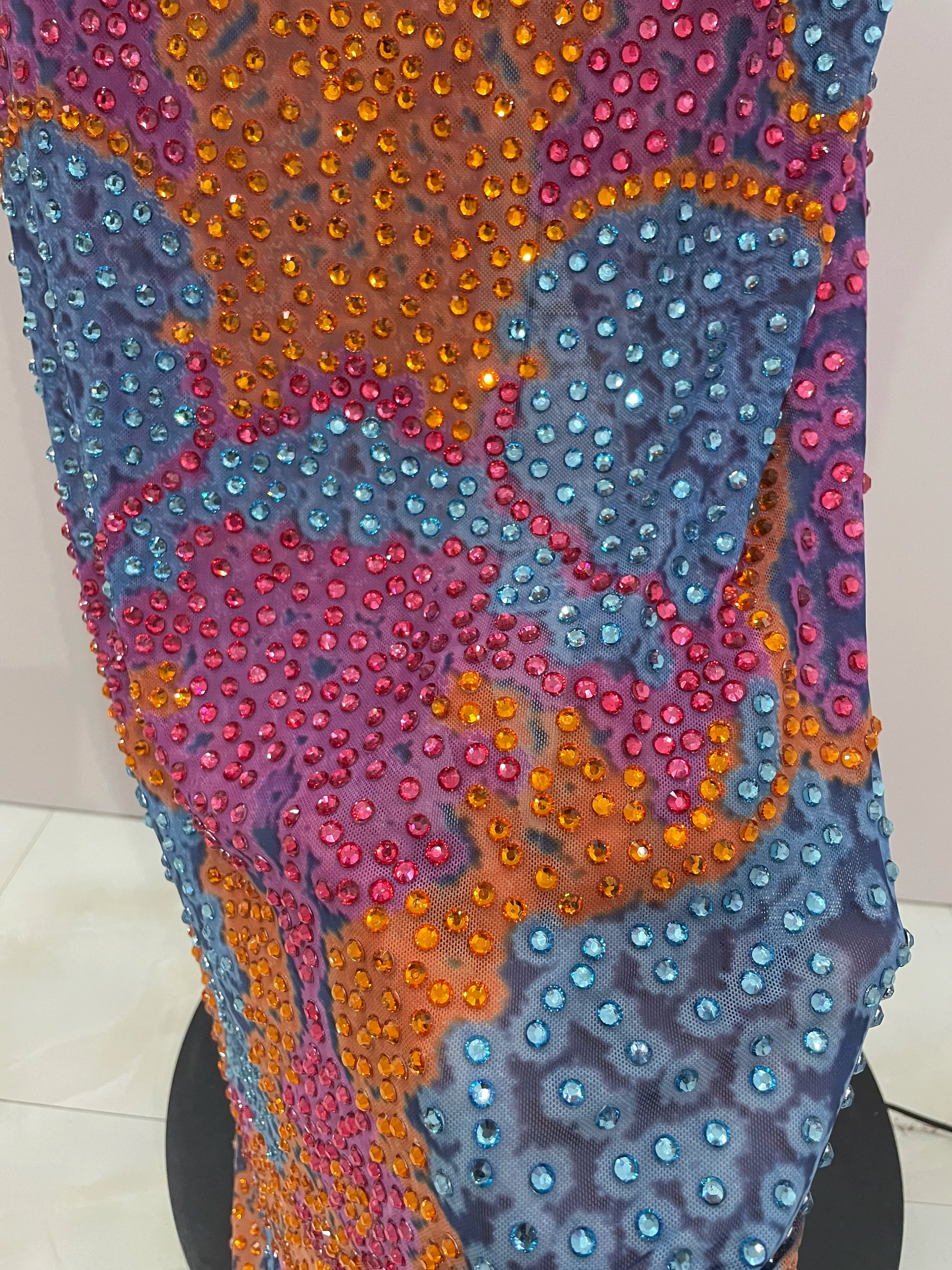 Lexa Rhinestone Mesh Dress