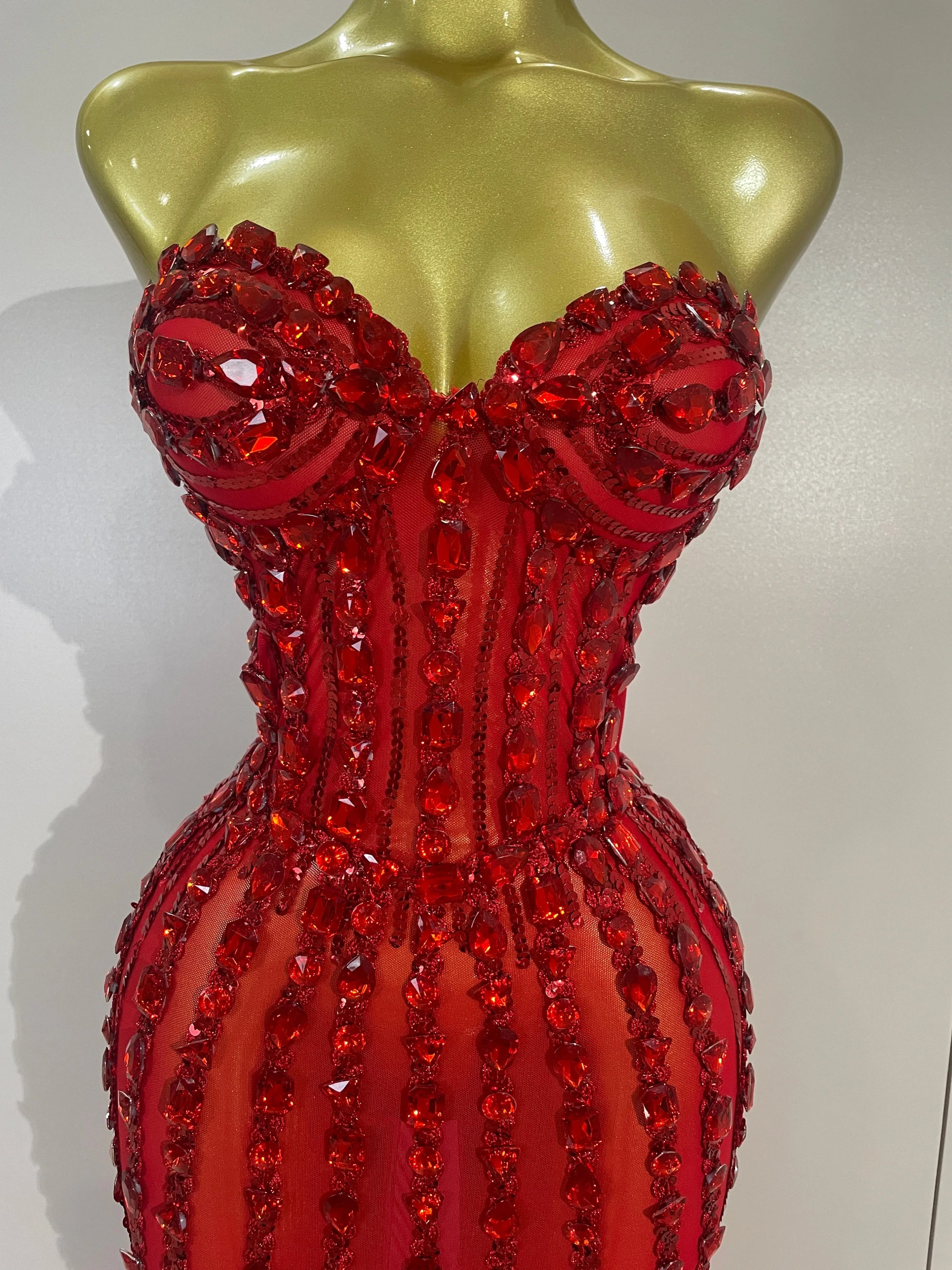 Red Fairy Mesh Maxi Dress