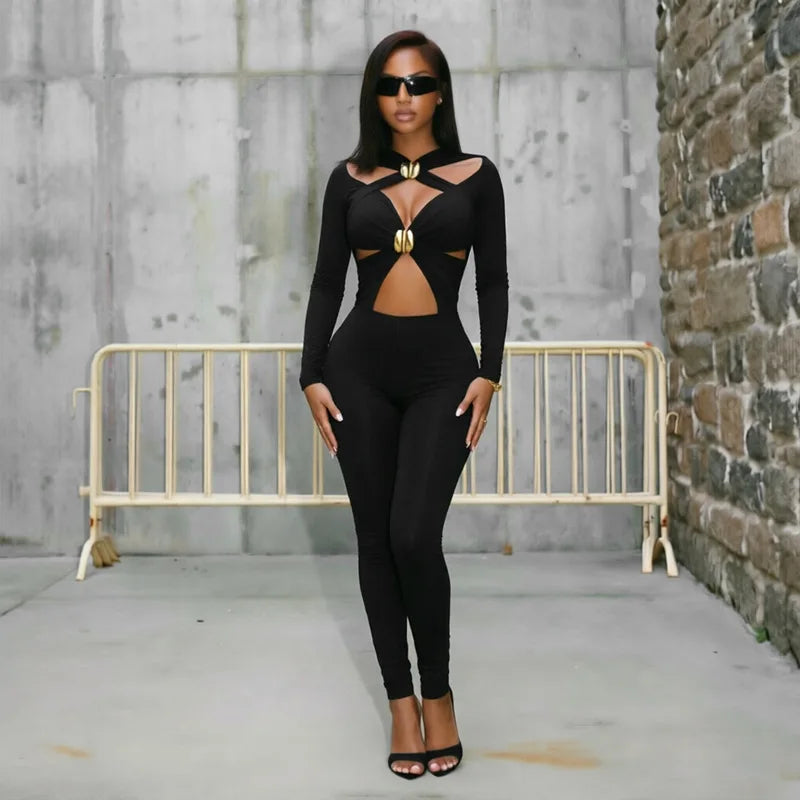 Ring Detail Cutout Jumpsuit