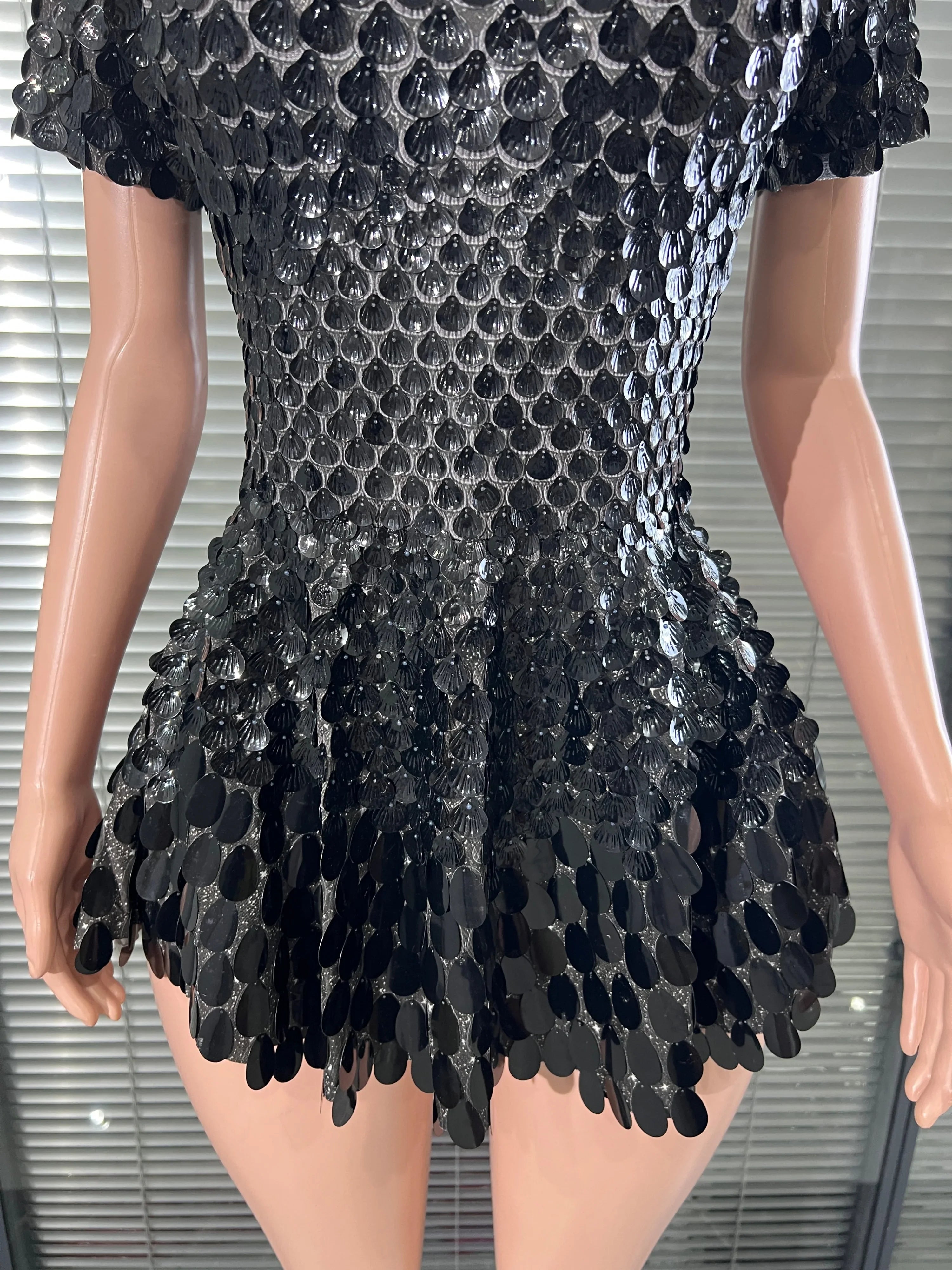 Scale Sequin Bodysuit Dress