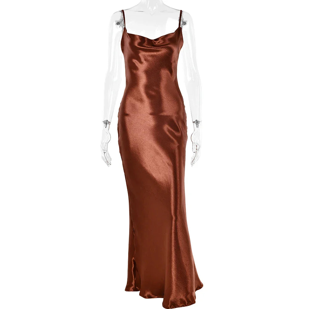 Claudia Silk Bodycon Dress brown