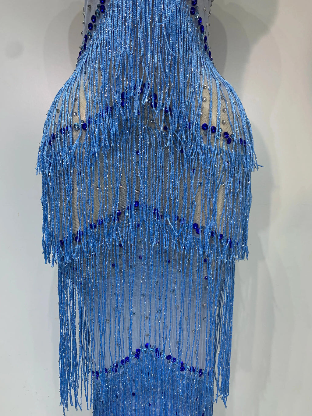 Charline Rhinestone Fringe Maxi Dress