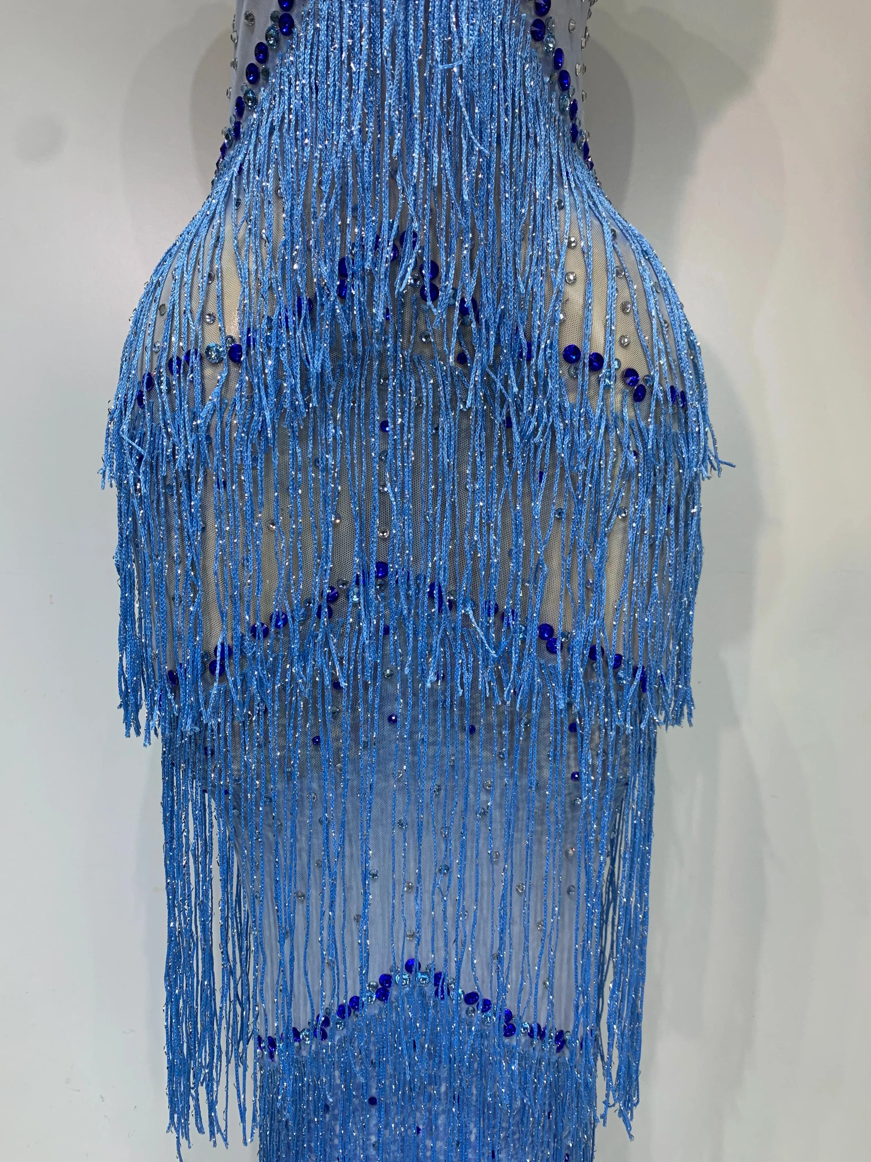 Charline Rhinestone Fringe Maxi Dress