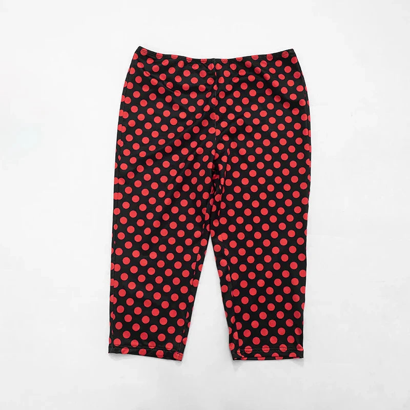 Polka Dot Print Capris Set