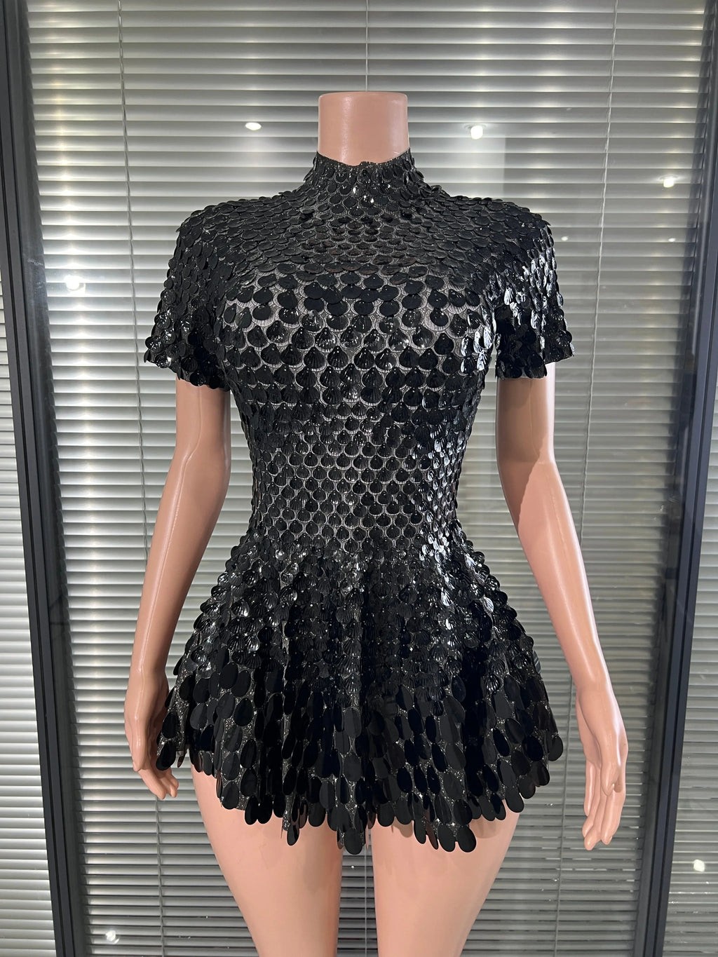 Scale Sequin Bodysuit Dress