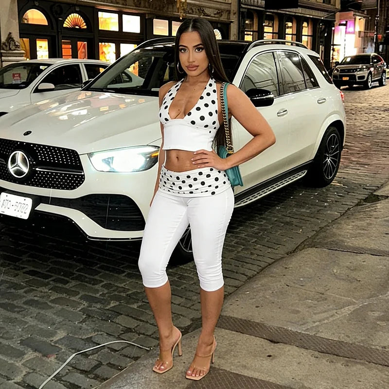 Polka Dot Halter Legging Set