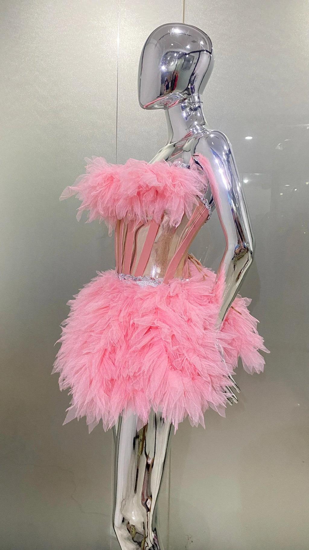 Pink Ruffles 2pcs Mini Dress