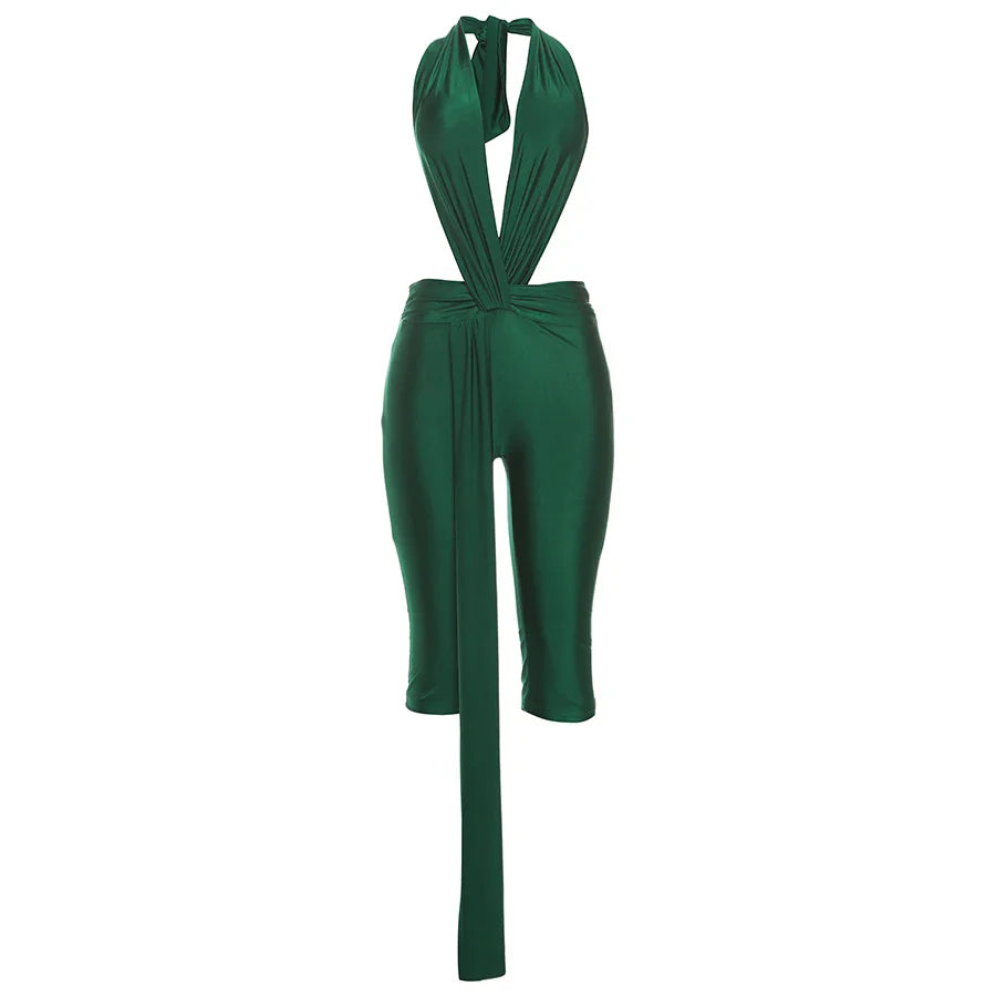 Ribbon Backless Romper
