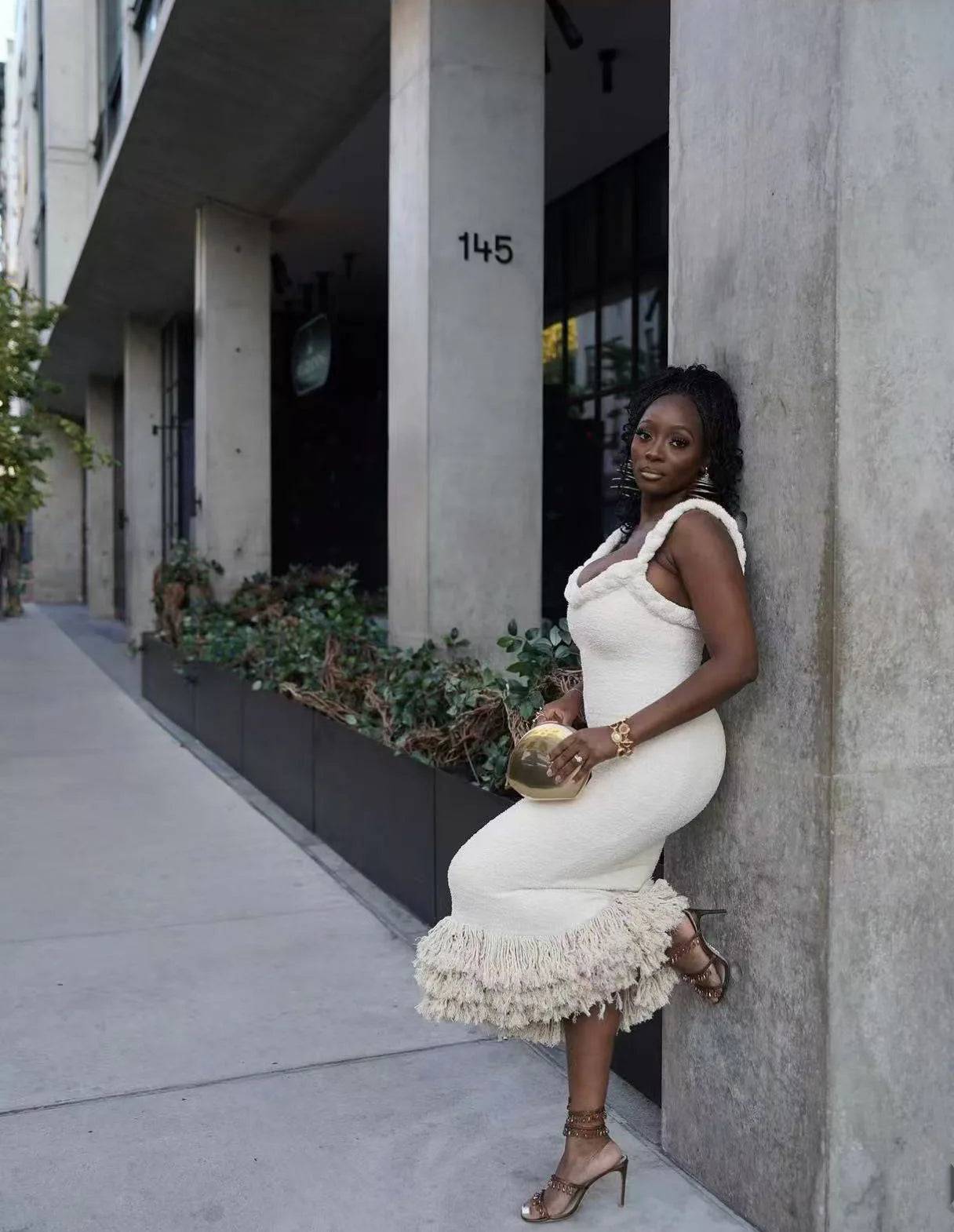 Joi Knit Tassel Maxi Dress