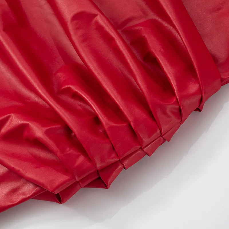 Tiana Pleated Leather Dress