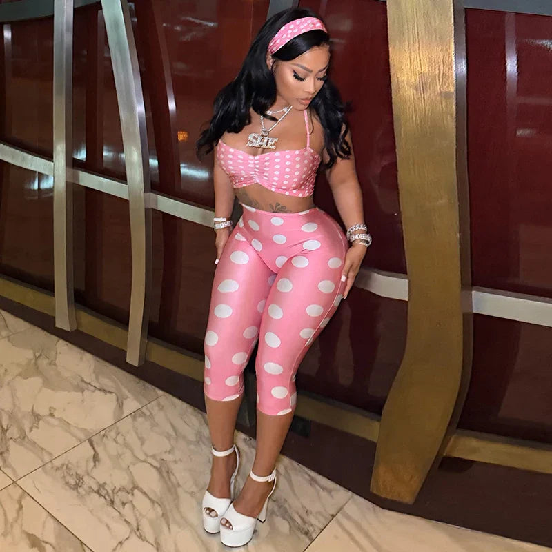 Polka Dot 3 Piece Capri Set