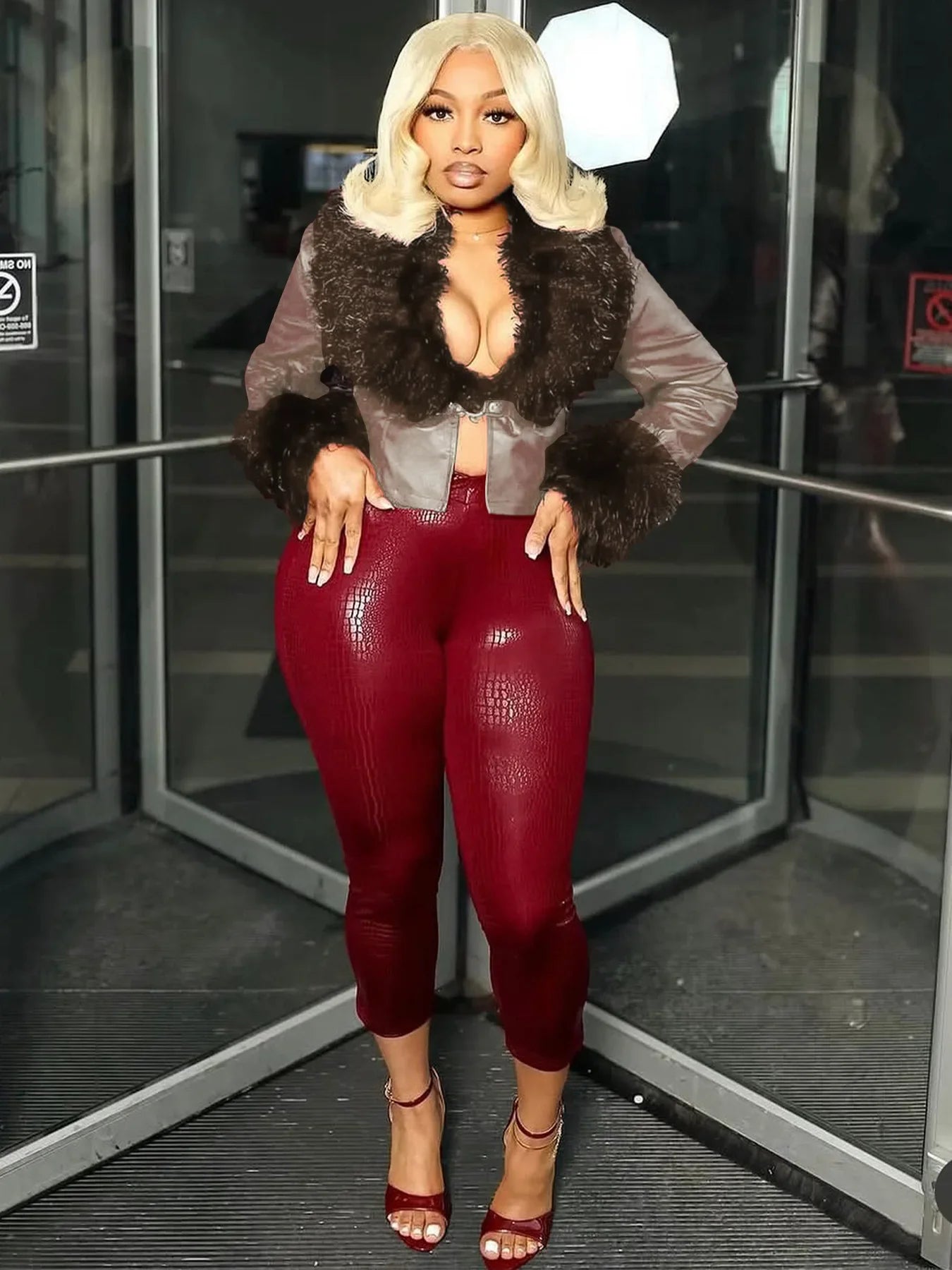 Leather Capri Pants Set